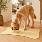 Yellow Bone-Shaped Pet Feeding Mat