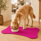 Pink Bone-Shaped Pet Feeding Mat
