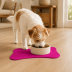 Pink Bone-Shaped Pet Feeding Mat