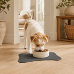 Gray Bone-Shaped Pet Feeding Mat