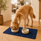 Blue Paw-Print Pet Feeding Mat