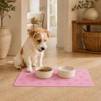 Pink Paw-Print Pet Feeding Mat