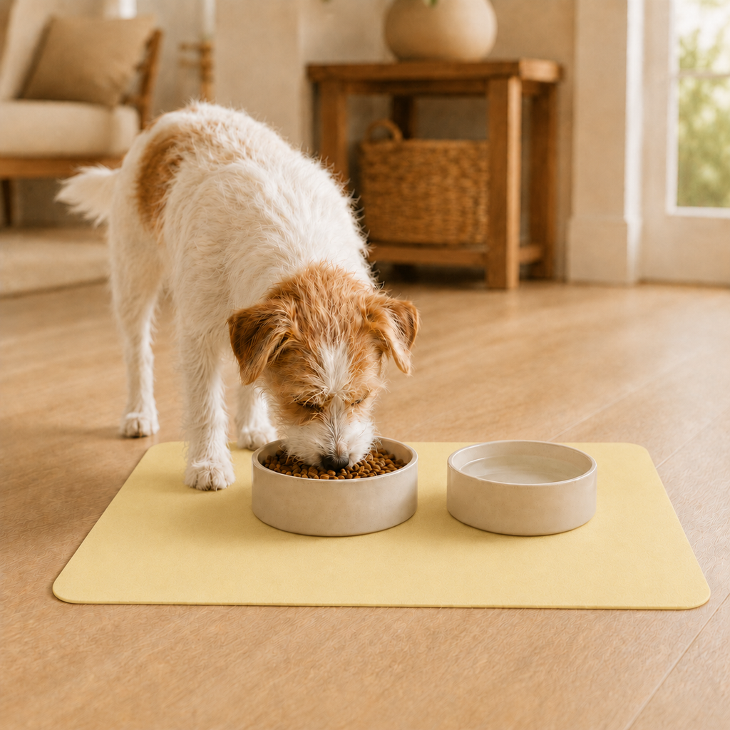 Yellow Pet Feeding Mat