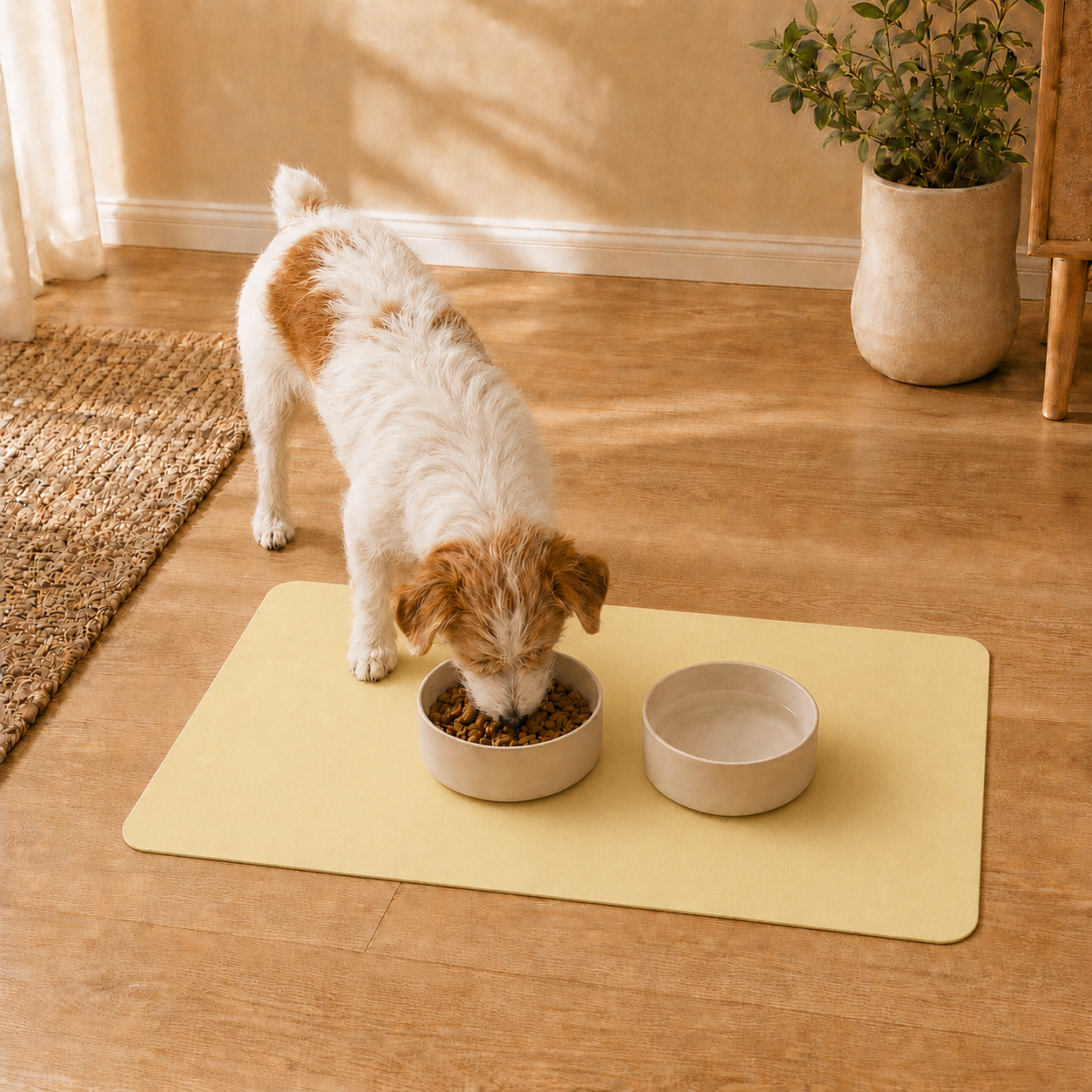 Yellow Pet Feeding Mat