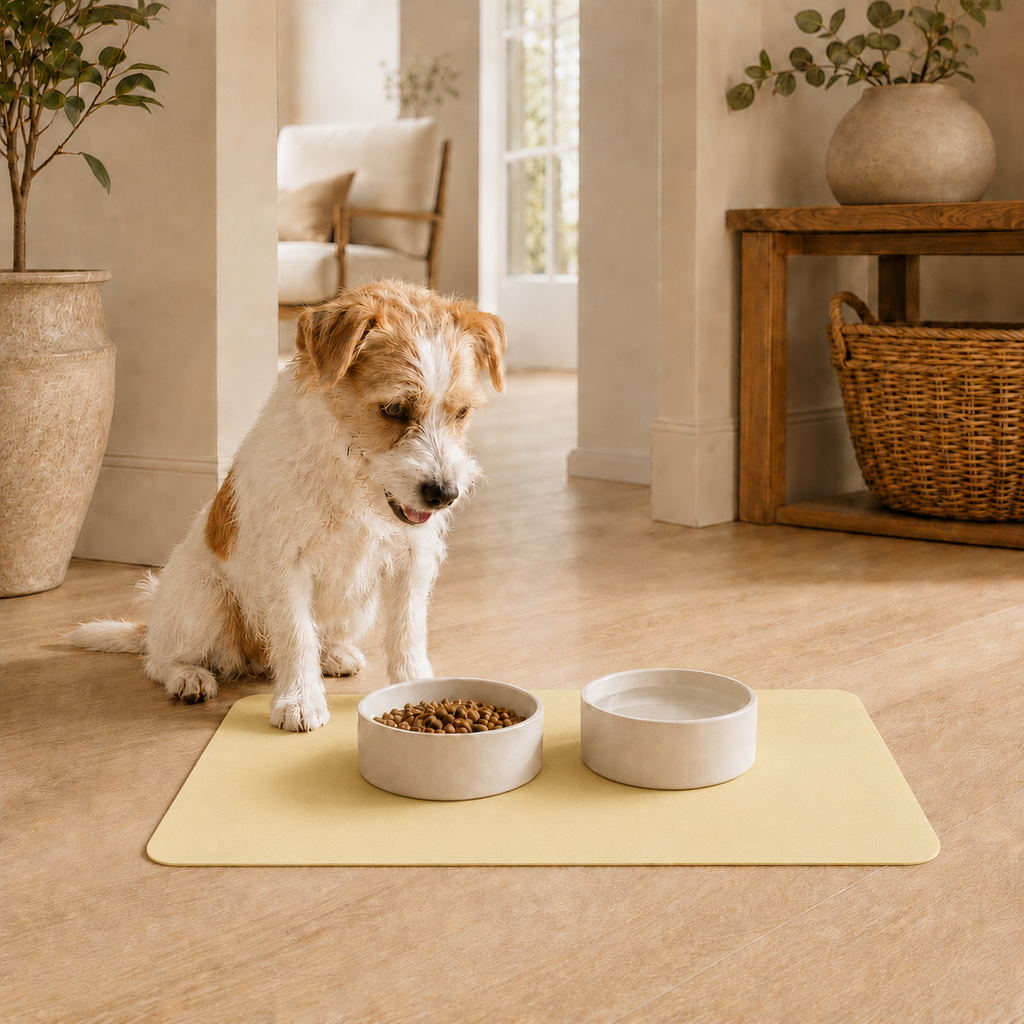 Yellow Pet Feeding Mat