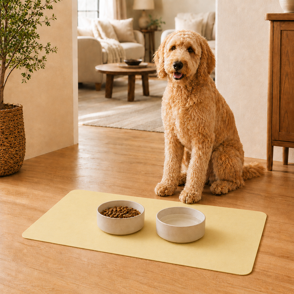 Yellow Pet Feeding Mat