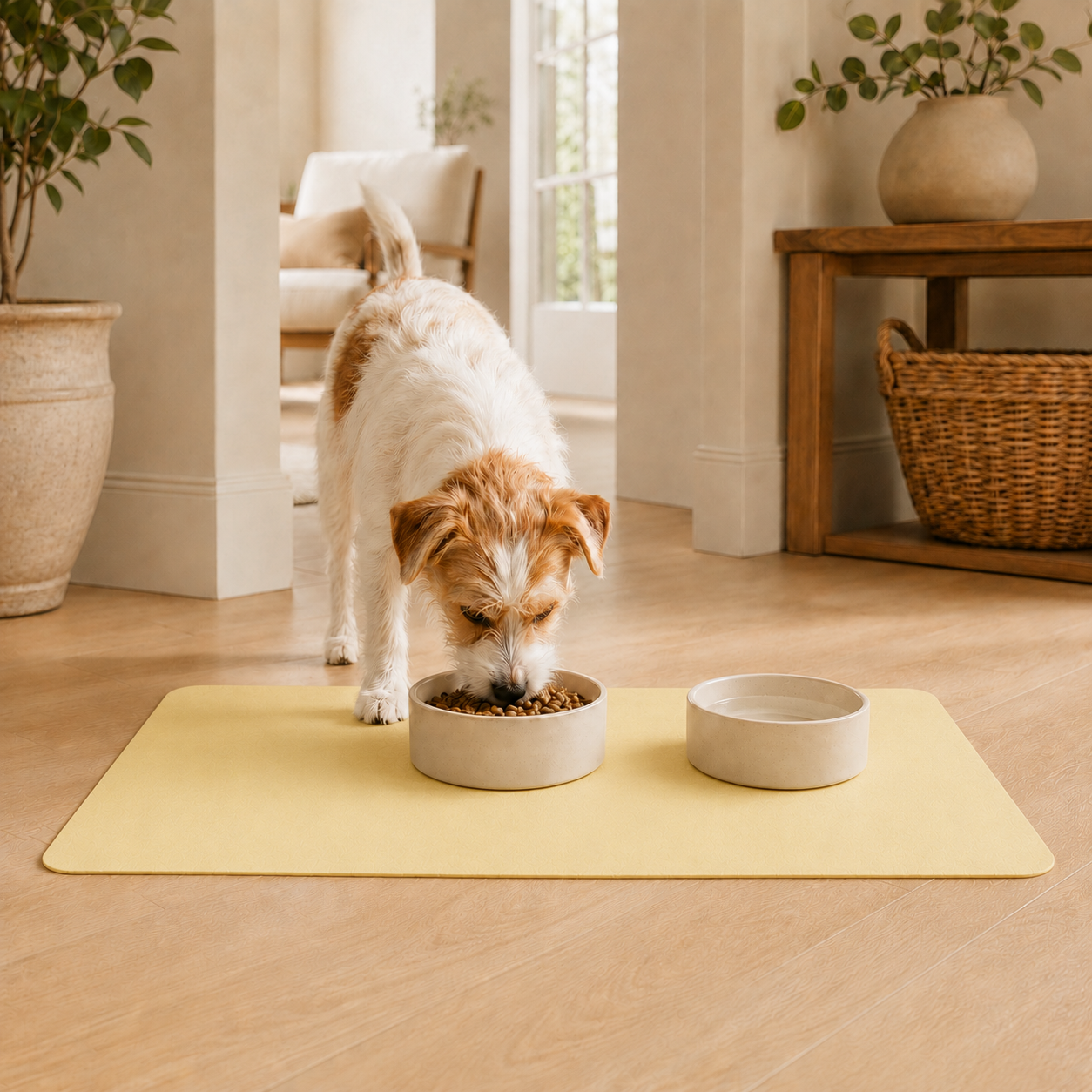 Yellow Pet Feeding Mat
