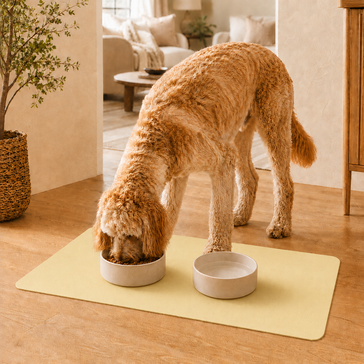 Yellow Pet Feeding Mat