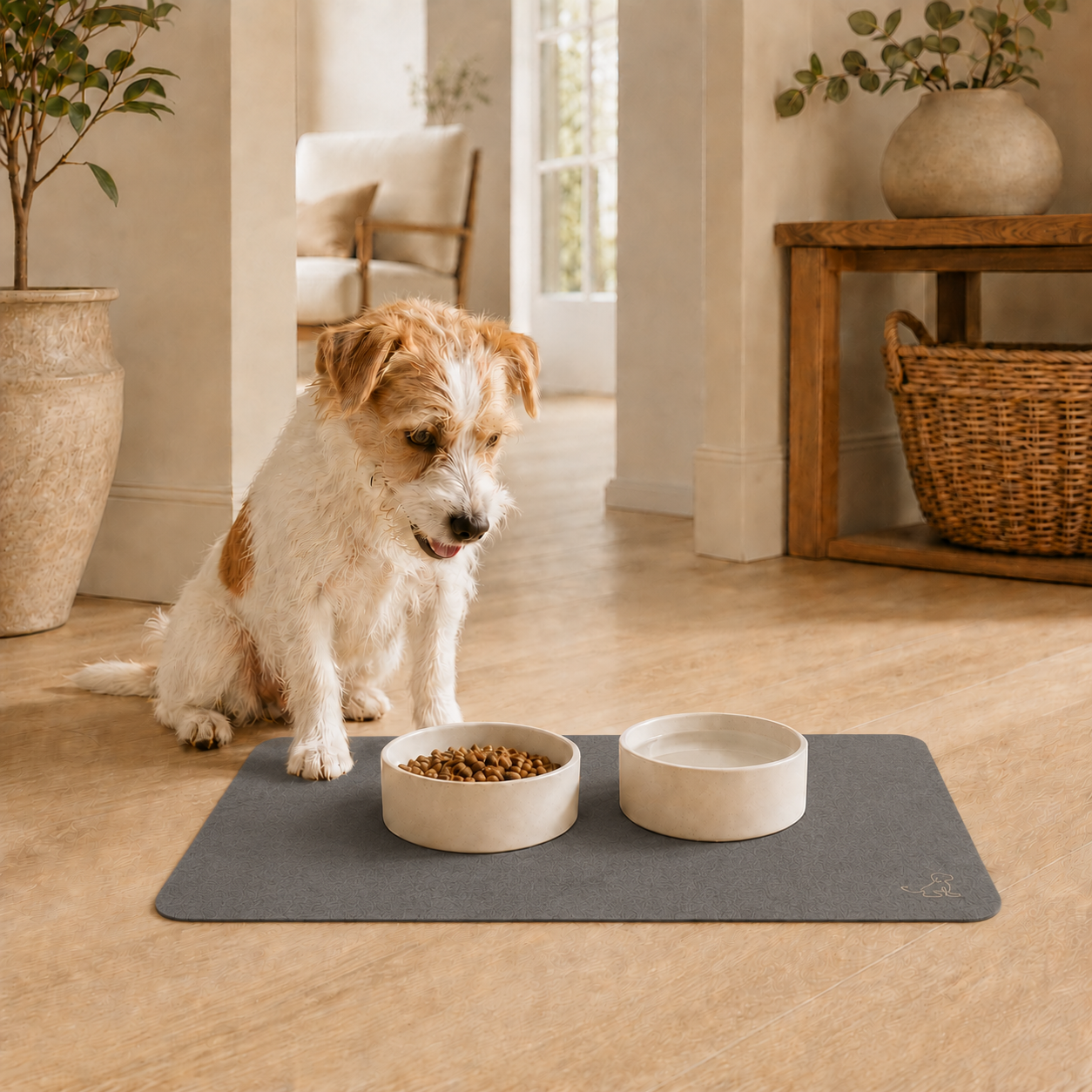 Gray Pet Feeding Mat