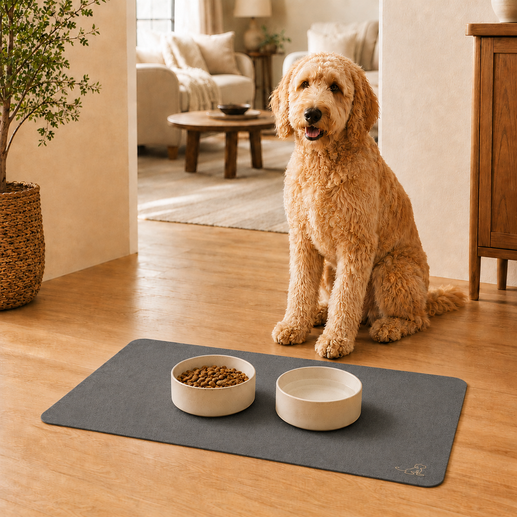 Gray Pet Feeding Mat