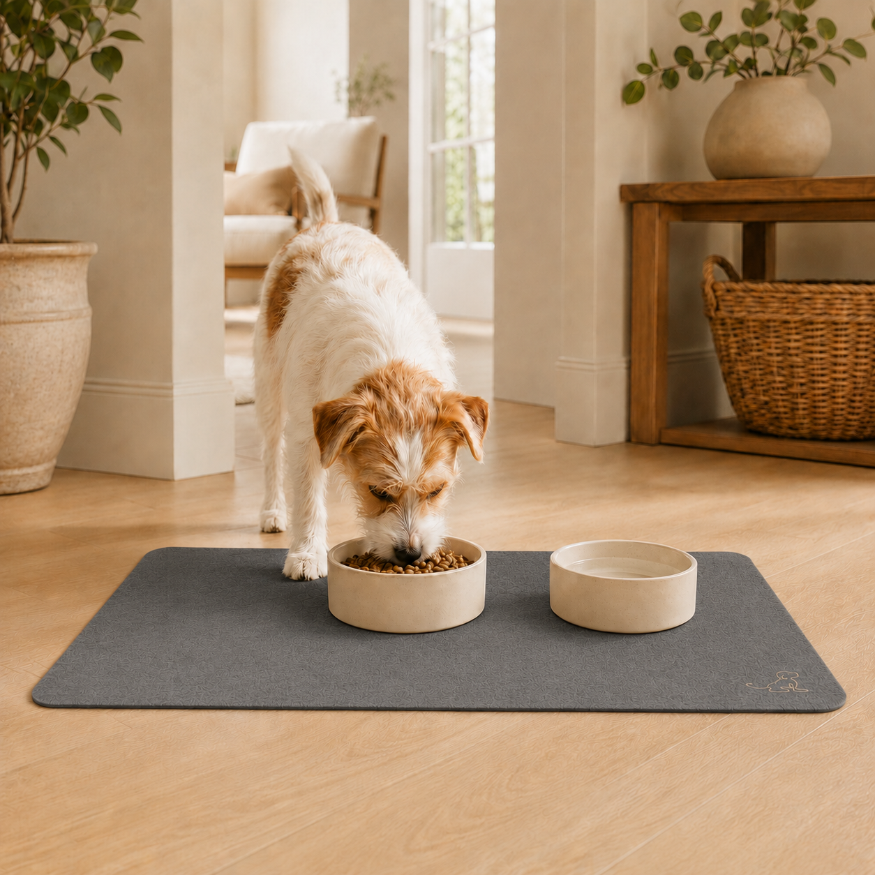 Gray Pet Feeding Mat