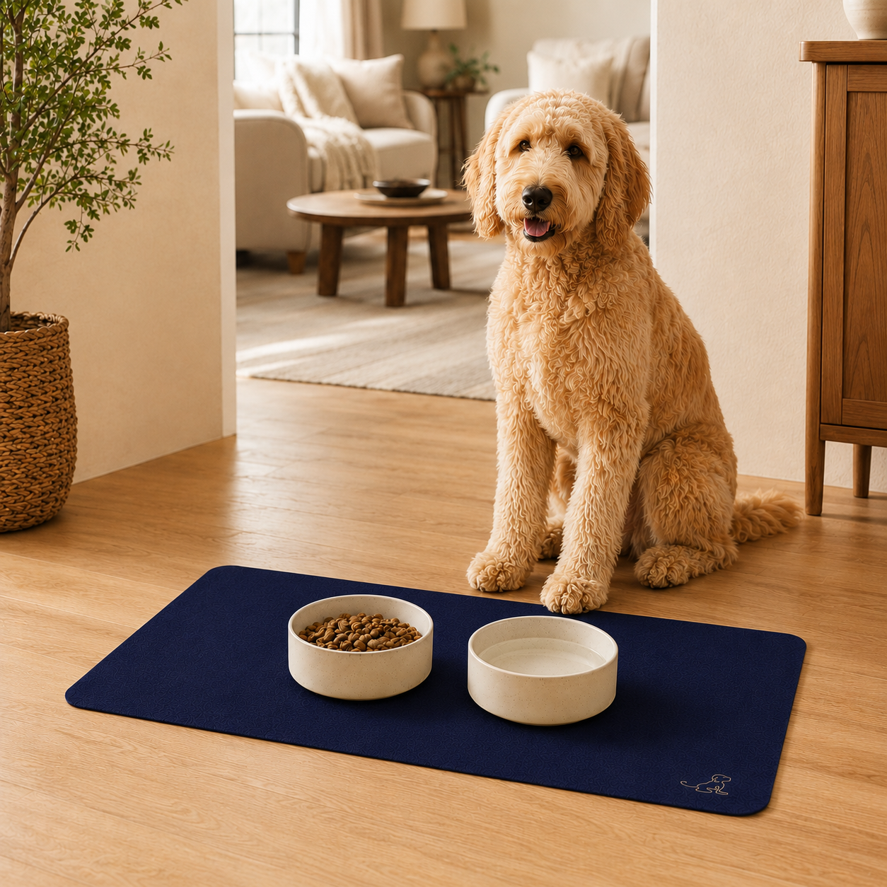 Blue Pet Feeding Mat