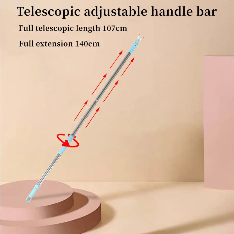Pet Hair Remover Set with Telescopic Handle – 180° Rotating Metal Carpet & Rug Rake for Dog & Cat Fur