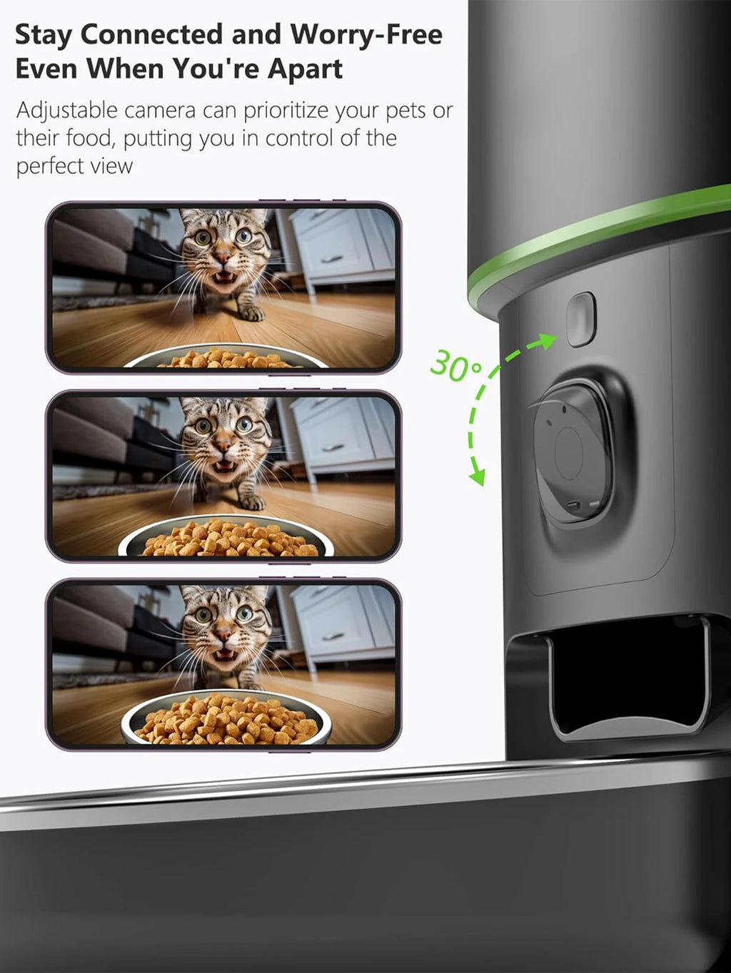 Smart Automatic Pet Feeder with Camera – WiFi App-Controlled Food Dispenser for Cats & Dogs