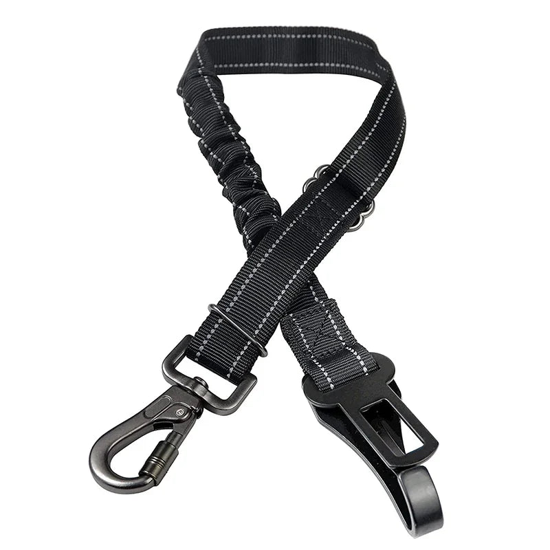 $12.99 -Adjustable Reflective Dog Car Seat Belt – Durable Nylon Safety Leash for Small to Large Dogs