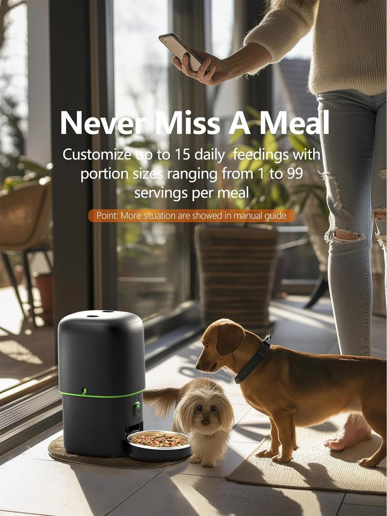 Smart Automatic Pet Feeder with Camera – WiFi App-Controlled Food Dispenser for Cats & Dogs
