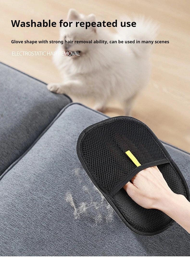 $11.99-$12.99 -Reusable Pet Hair Removal Glove – Electrostatic Grooming Brush for Cats & Dogs, Washable Lint Remover for Furniture & Clothing