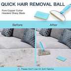 Pet Hair Remover Set with Telescopic Handle – 180° Rotating Metal Carpet & Rug Rake for Dog & Cat Fur