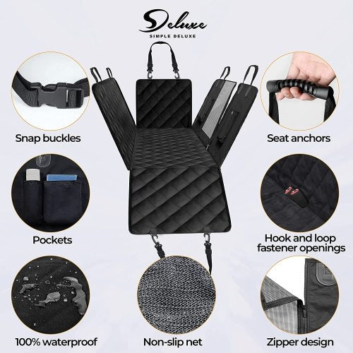 Simple Deluxe Dog Car Seat Cover for Back Seat US warehouse